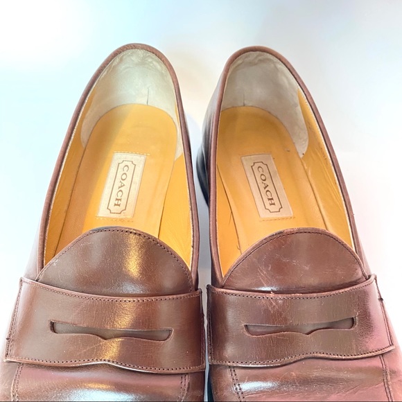 Coach J115 Brown Leather Penny Loafer - Picture 7 of 10